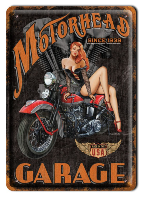 HARLEY GARAGE METALOWY SZYLD VINTAGE RETRO #00591