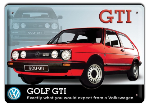 AUTO GOLF GTI METALOWY SZYLD OBRAZEK RETRO #00200