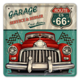 ROUTE 66 GARAGE METALOWY SZYLD OBRAZEK #02744