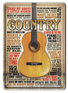 COUNTRY GITARA METALOWY SZYLD PLAKAT VINTAGE #00283