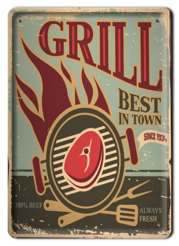 GRILL METALOWY SZYLD OBRAZEK PLAKAT RETRO #05054