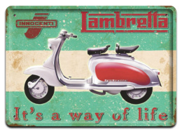 SKUTER LAMBRETTA METALOWY SZYLD PLAKAT RETRO#00017