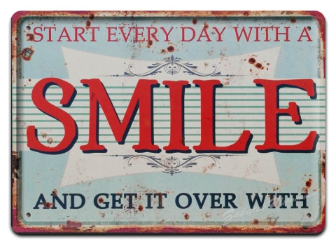 SMILE METALOWY SZYLD PLAKAT VINTAGE RETRO #03074