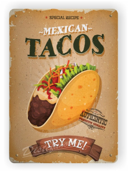 TACOS METALOWY SZYLD PLAKAT VINTAGE RETRO #04074