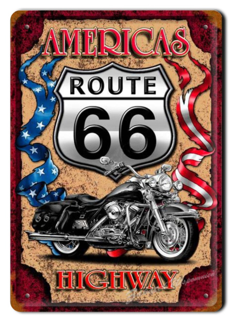 ROUTE 66 METALOWY SZYLD OBRAZEK PLAKAT VINTAGE#02114