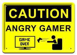 ANGRY GAMER METALOWY SZYLD OBRAZEK RETRO #08150