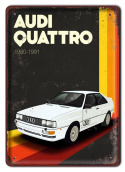 AUDI QATTRO METALOWY SZYLD PLAKAT RETRO #08167