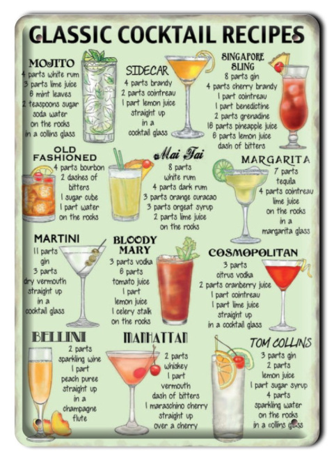 COCKTAIL DRINK METALOWY SZYLD PLAKAT RETRO #00733