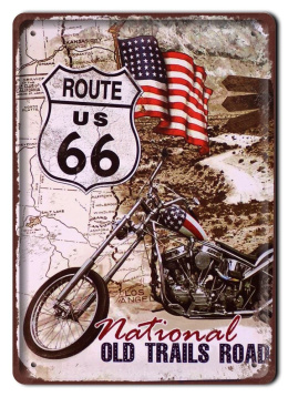 ROUTE 66 METALOWY SZYLD PLAKAT VINTAGE RETRO #08221