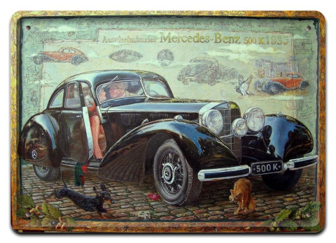 MERCEDES METALOWY SZYLD PLAKAT RETRO #08222