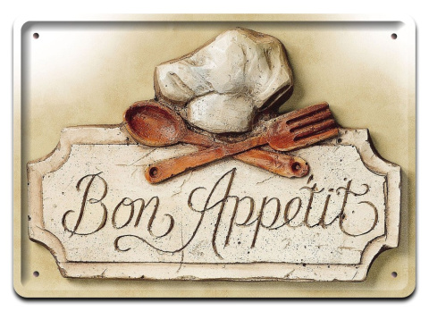 BON APPETIT METALOWY SZYLD PLAKAT RETRO #08330