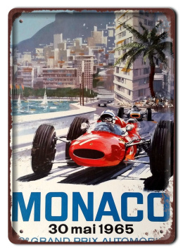 PLAKAT MONACO METALOWY SZYLD RETRO #08341