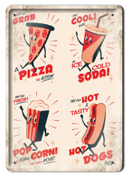 COCA COLA PIZZA METALOWY SZYLD PLAKAT RETRO #08356