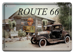 ROUTE 66 METALOWY SZYLD PLAKAT VINTAGE RETRO #04277