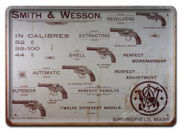 SMITH & WESSON METALOWY SZYLD PLAKAT RETRO #00129