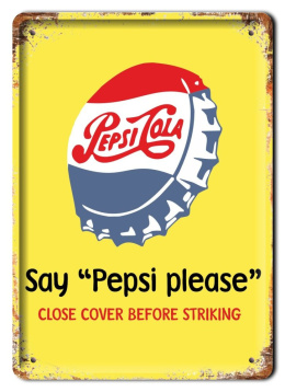 PEPSI COLA METALOWY SZYLD PLAKAT VINTAGE RETRO #08452