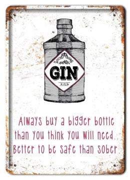 GIN METALOWY SZYLD PLAKAT VINTAGE RETRO #08510