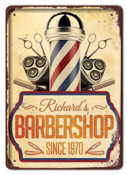 BARBER SHOP METALOWY SZYLD PLAKAT RETRO #08749