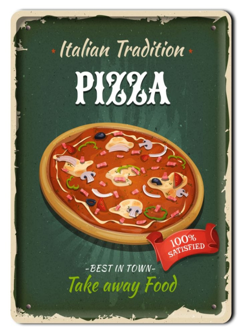 PIZZA METALOWY SZYLD PLAKAT VINTAGE RETRO #08787