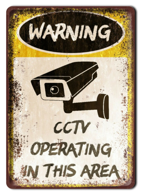 WARNING METALOWY SZYLD VINTAGE RETRO #09706