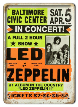 LED ZEPPELIN METALOWY SZYLD VINTAGE RETRO #05593