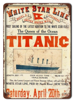 TITANIC METALOWY SZYLD PLAKAT VINTAGE RETRO#06078