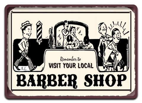 BARBER SHOP METALOWY SZYLD RETRO VINTAGE #07809