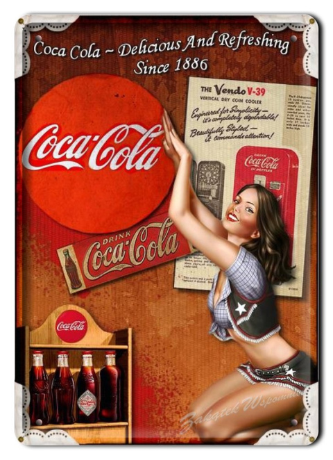 COCA COLA METALOWY SZYLD OBRAZEK PLAKAT RETRO #02319