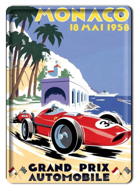 GRAND PRIX MONACO METALOWY SZYLD VINTAGE #07651