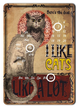 I LIKE CATS KALENDARZ METALOWY SZYLD RETRO #06684