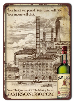 JAMESON WHISKEY METALOWY SZYLD PLAKAT RETRO #07816