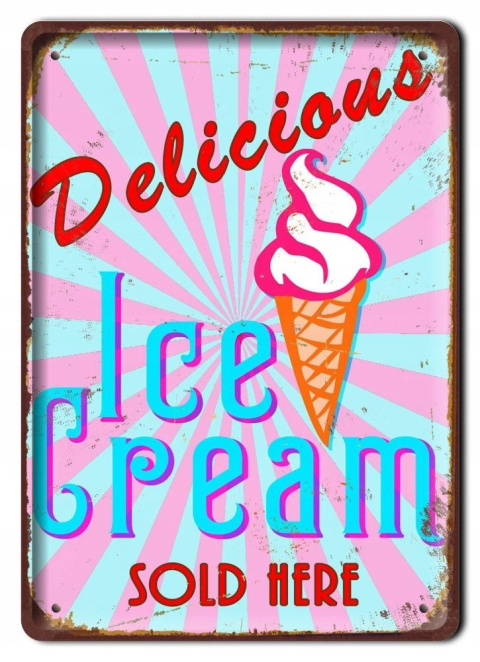 LODY ICE CREAM METALOWY SZYLD PLAKAT RETR O#07646