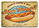 HOT DOGS PLAKAT METALOWY SZYLD RETRO VINTAGE #10468