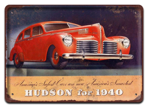 HUDSON PLAKAT METALOWY SZYLD RETRO VINTAGE #11097