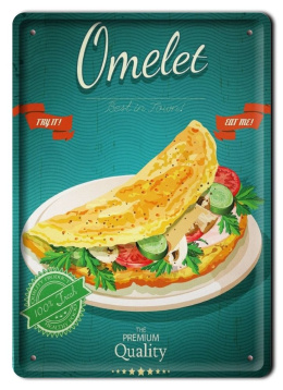 OMLET PLAKAT METALOWY SZYLD RETRO VINTAGE #11100