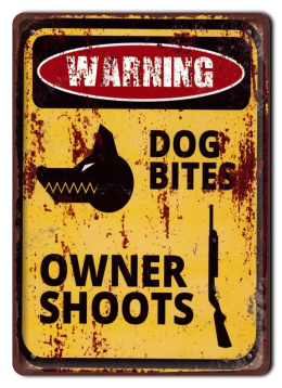 WARNING PLAKAT METALOWY SZYLD RETRO VINTAGE #11139