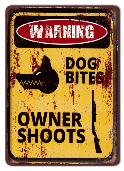 WARNING PLAKAT METALOWY SZYLD RETRO VINTAGE #11139