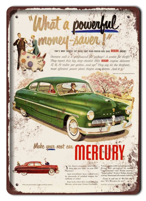 MERCURY GARAŻ PLAKAT METALOWY SZYLD RETRO #11346