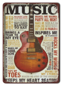 GITARA COUNTRY PLAKAT METALOWY SZYLD RETRO #11624