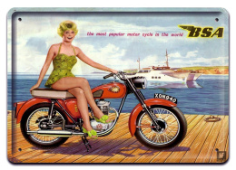 BSA MOTOCYKL METALOWY SZYLD PLAKAT RETRO #07669