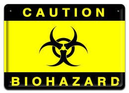 BIOHAZARD METALOWY SZYLD PLAKAT RETRO #07377