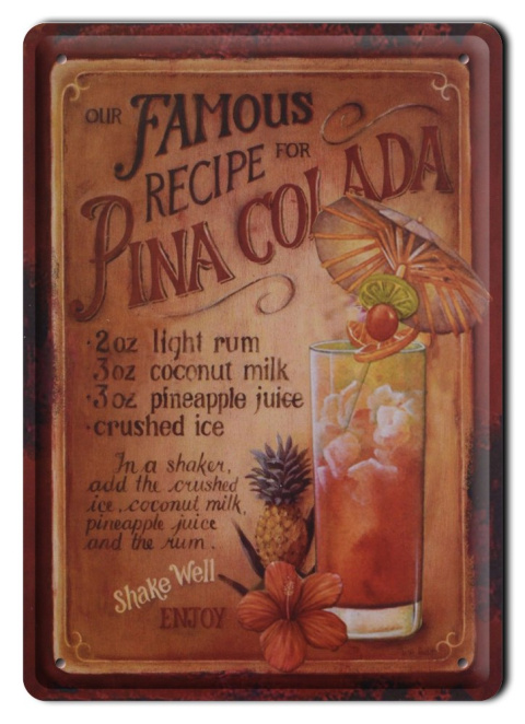 COCKTAIL METALOWY SZYLD PLAKAT RETRO VINTAGE #00371