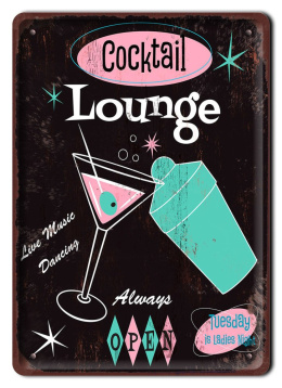 COCKTAIL METALOWY SZYLD PLAKAT VINTAGE RETRO #07710