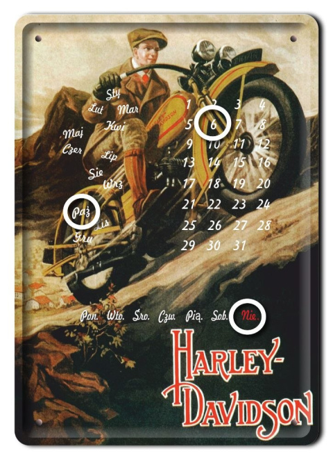 HARLEY KALENDARZ METALOWY SZYLD RETRO #06707