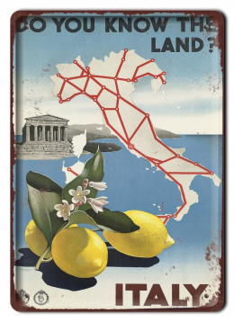 ITALY WŁOCHY METALOWY SZYLD PLAKAT RETRO #07727