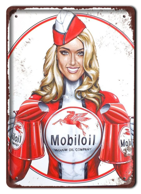 Mobiloil METALOWY SZYLD PLAKAT RETRO VINTAGE #07643