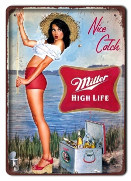 PIWO MILLER METALOWY SZYLD PLAKAT RETRO #07790