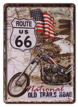 ROUTE 66 HARLEY OBRAZEK METALOWY SZYLD RETRO #01698