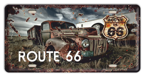 ROUTE 66 METALOWA TABLICA REJESTRACYJNA PLAKAT #06757