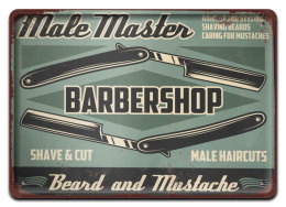 BARBER SHOP PLAKAT METALOWY SZYLDRETRO #12534